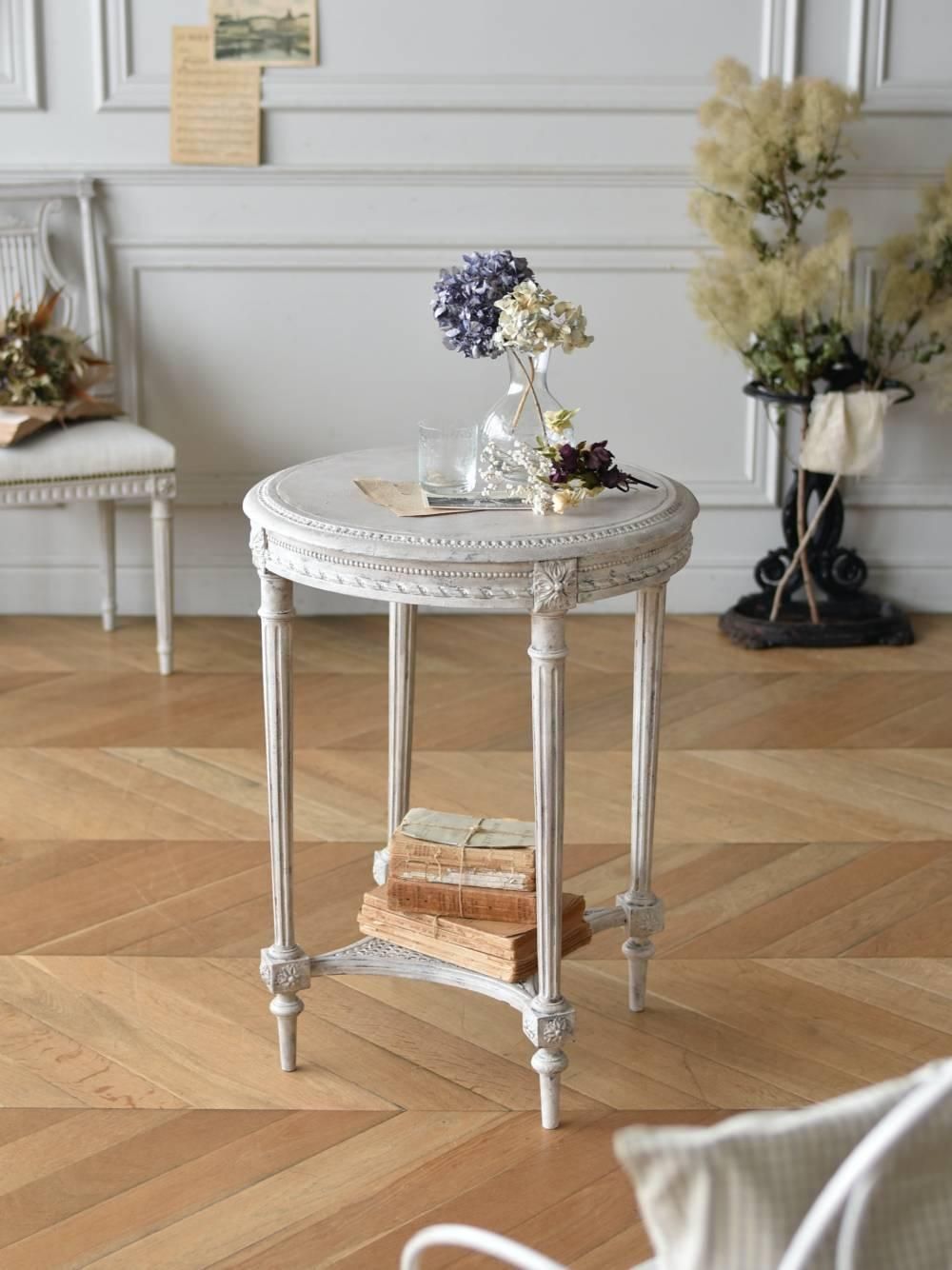 フランスアンティーク家具 フレンチサイドテーブル.9 ラウンドテーブル