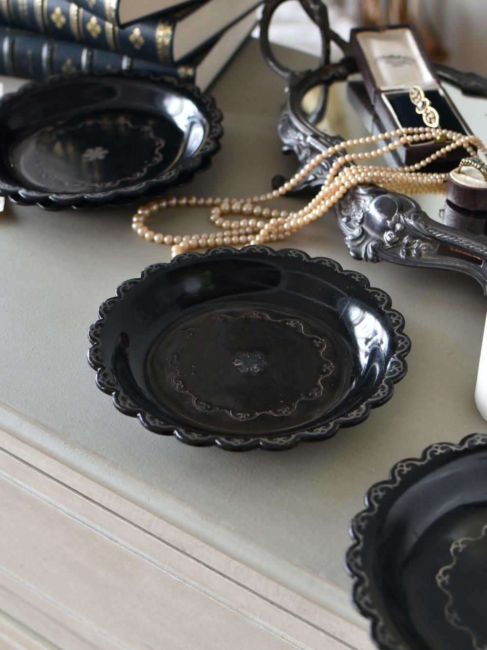 フランスアンティーク雑貨 パピエマシェ ミニプレート.3 アンティーク