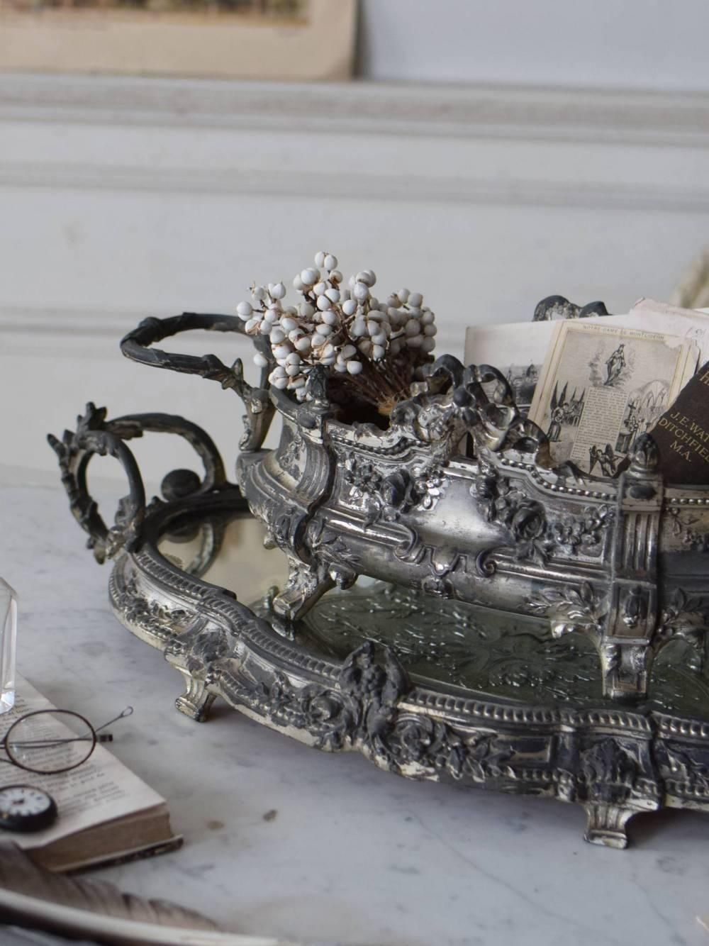 ジャルディニエール×ミラートレイセット.2 フランス アンティーク