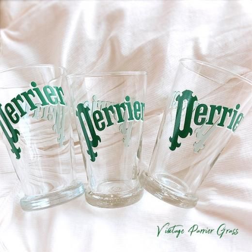 フランス買い付け 【単品販売】ヴィンテージ Perrier（ペリエ）グラス