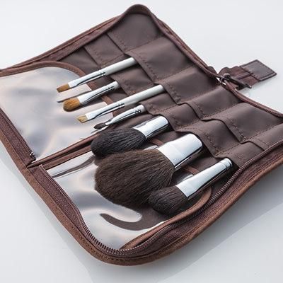 送料無料】【ホワイトパール】メイクブラシ7本セット＆携帯用ポーチ