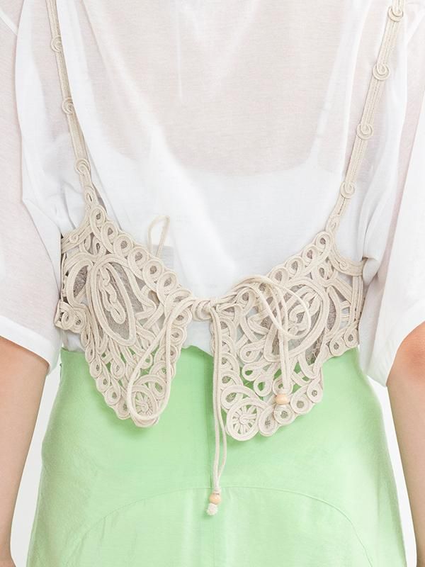 Cording Embroidery Vest-コーディングエンブロイダリーベスト-Mame