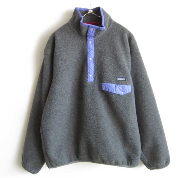patagonia/パタゴニア/USA製/フリース/スナップT/グレー系【L】プル
