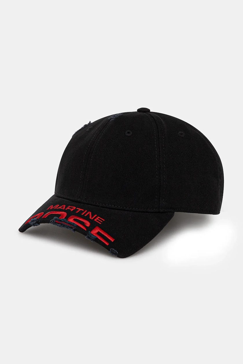 Martine Rose cotton baseball cap Rose Martine Cut Peak black color