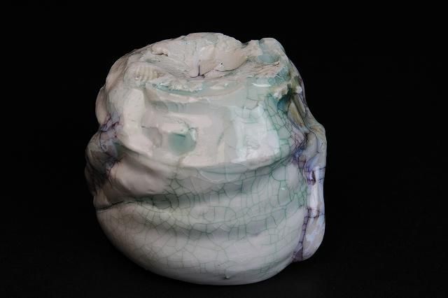 氏家昂大 「 漆貫入彩白磁ぐい呑 」 酒器 盃 - レトロ ＆アート空間