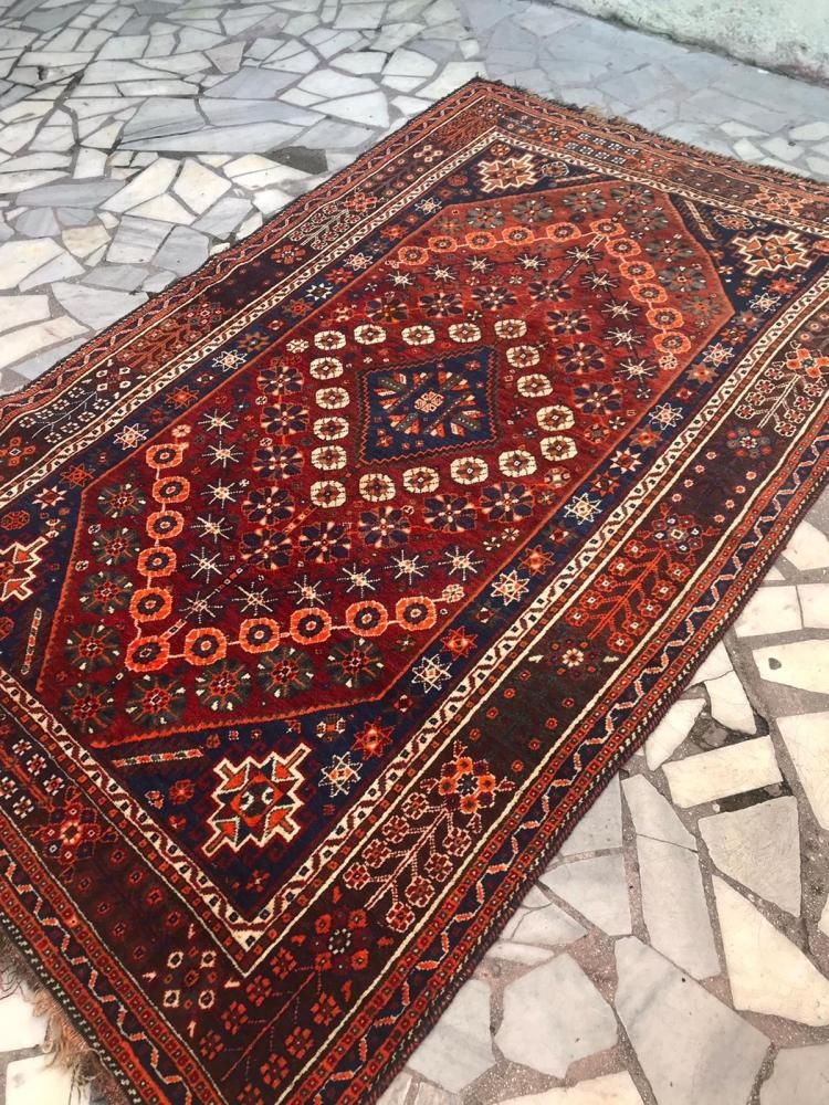 セミアンティーク絨毯/イラン・シラーズ/トライバルラグ約237×155cm