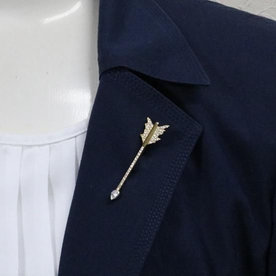 K18/Pt900 ダイアモンド ピン ブローチ | お洒落なアクセント