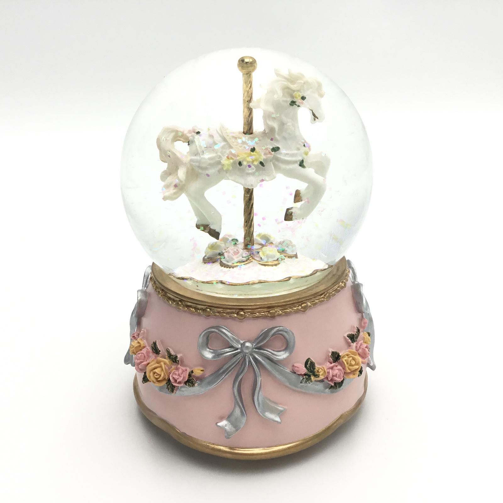 木馬スノードームオルゴール「星に願いを」 - オルゴールのプレゼント