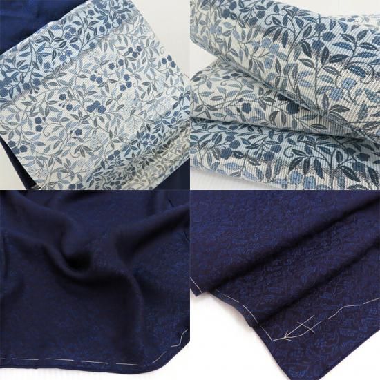 小紋 本藍染め 藍染苑 小紋と袋帯セット 本藍染糸 御仕立上り(3354