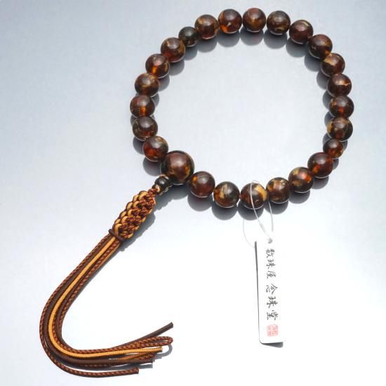 浄土真宗数珠 | 虎琥珀22玉 - 数珠屋 念珠堂