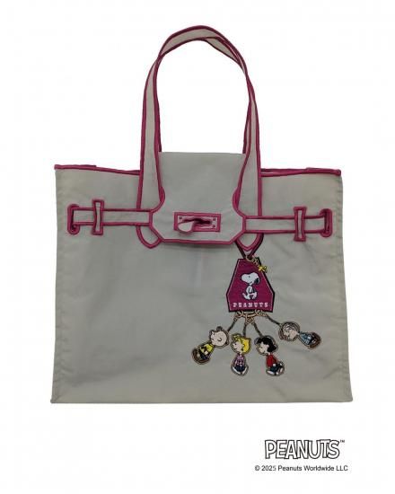 SNOOPY KEY CHARM/ New Classical Eco Bag (S) L/GRAY - LA COUSETTE