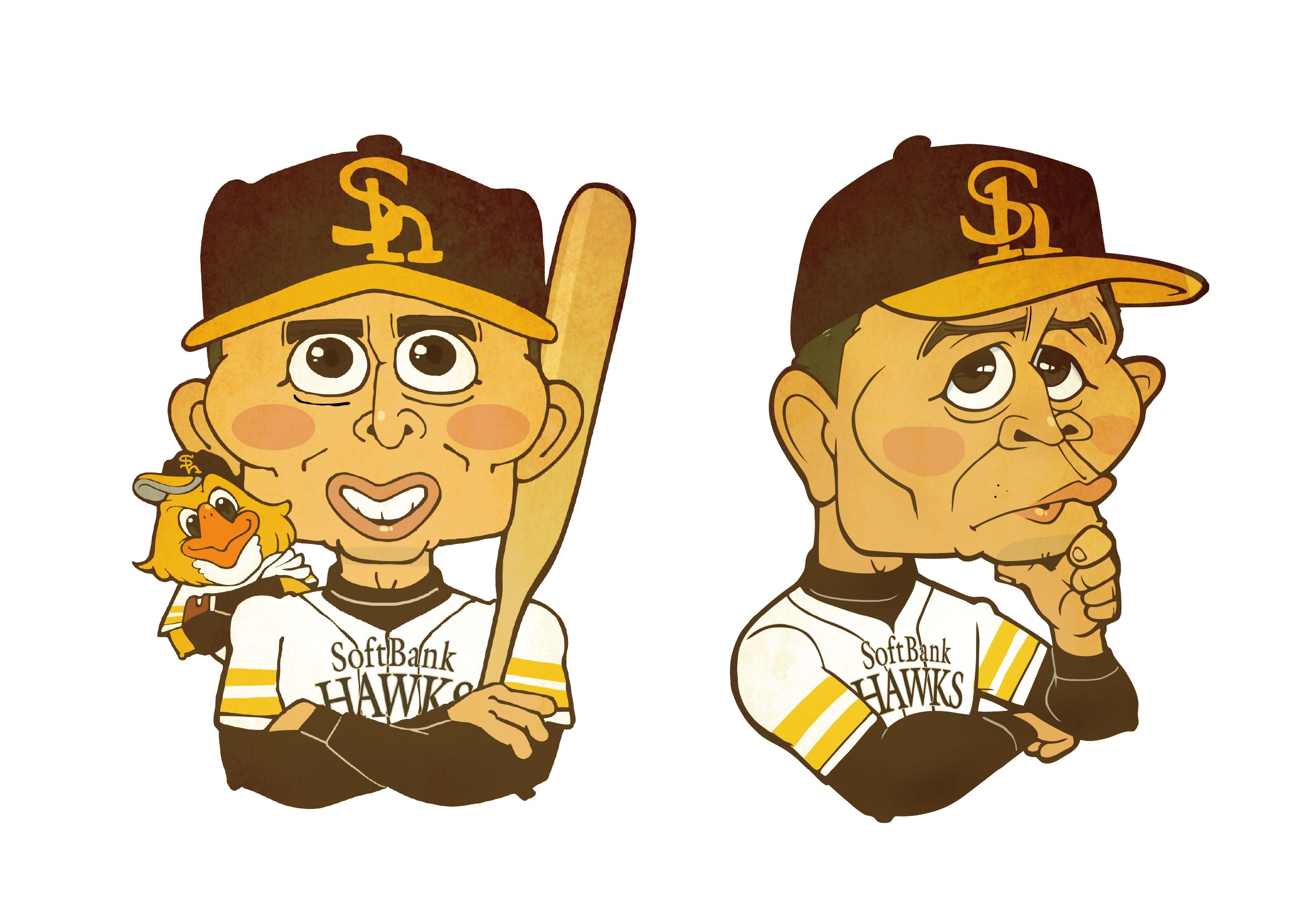 似顔絵イラスト】野球選手＆監督