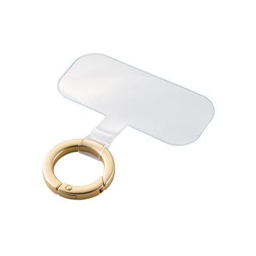 スマホ ストラップホルダー ケーブル穴用 1口タイプ リング付き