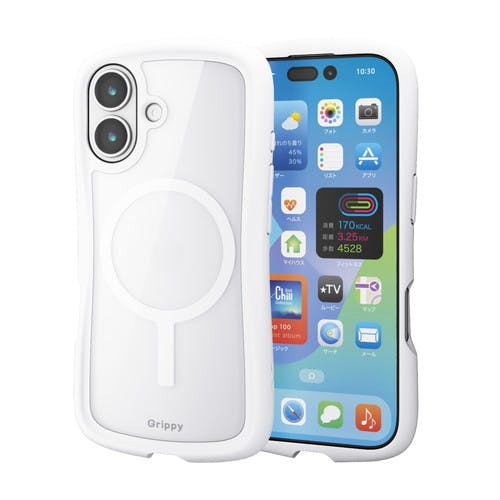 iPhone 17 ケース ハイブリッド 衝撃吸収 MAGKEEP Grippy 白 | 携帯
