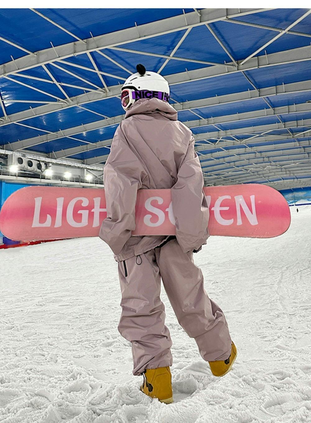 ピンクターン スキーウェア 上下セット ボルドー×グレー Lサイズ