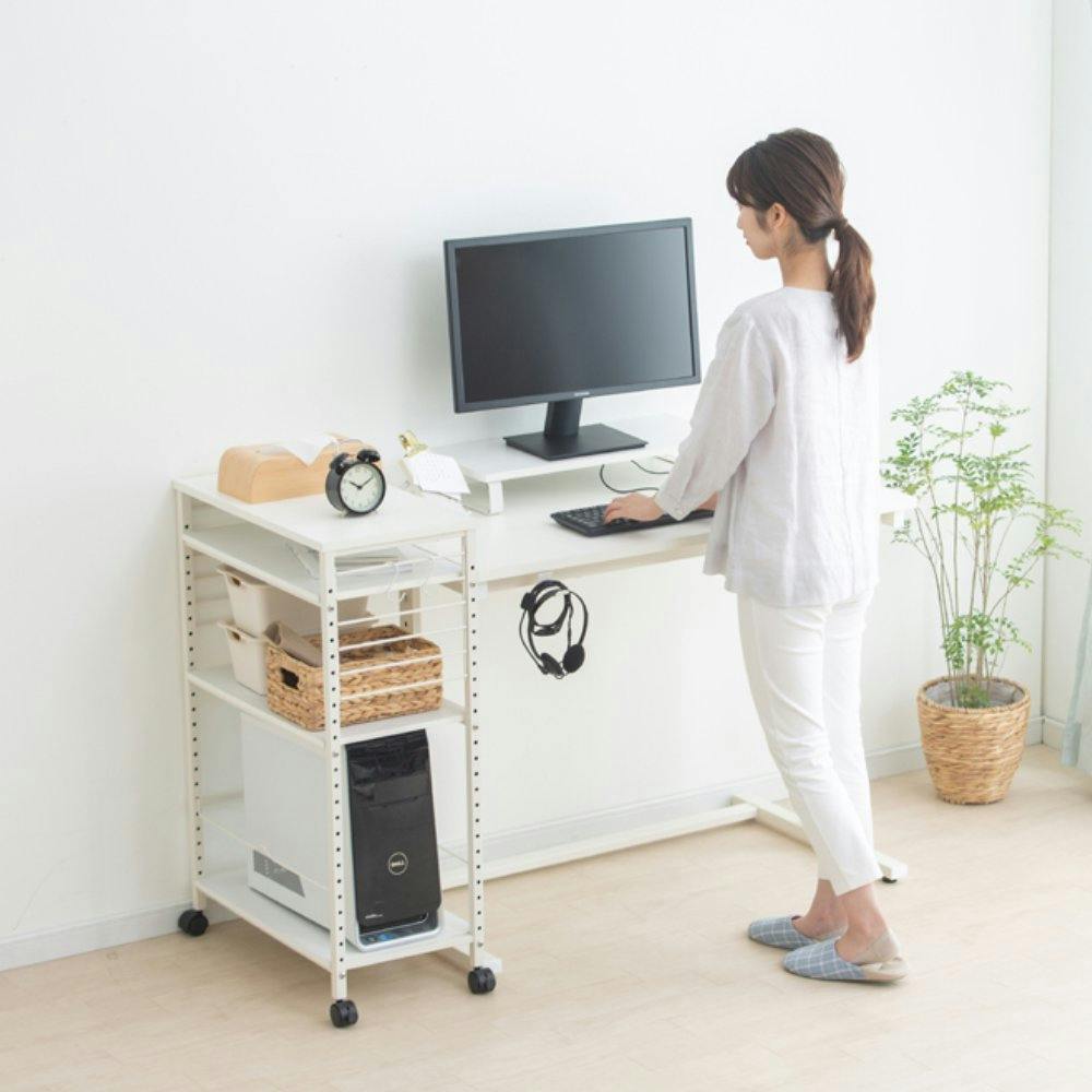 アイリスオーヤマ 昇降デスク 幅100cm UDD-1000 ホワイト リビング