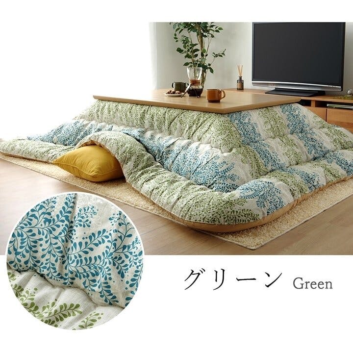 フラワー こたつ布団 長方形 国産 花柄 掛け単品 ブラウン 約205×245cm