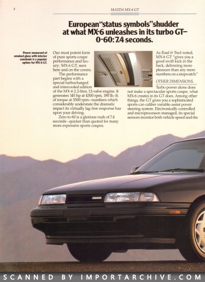 1989 Mazda MX-6 Brochure (Late Version) - ImportArchive