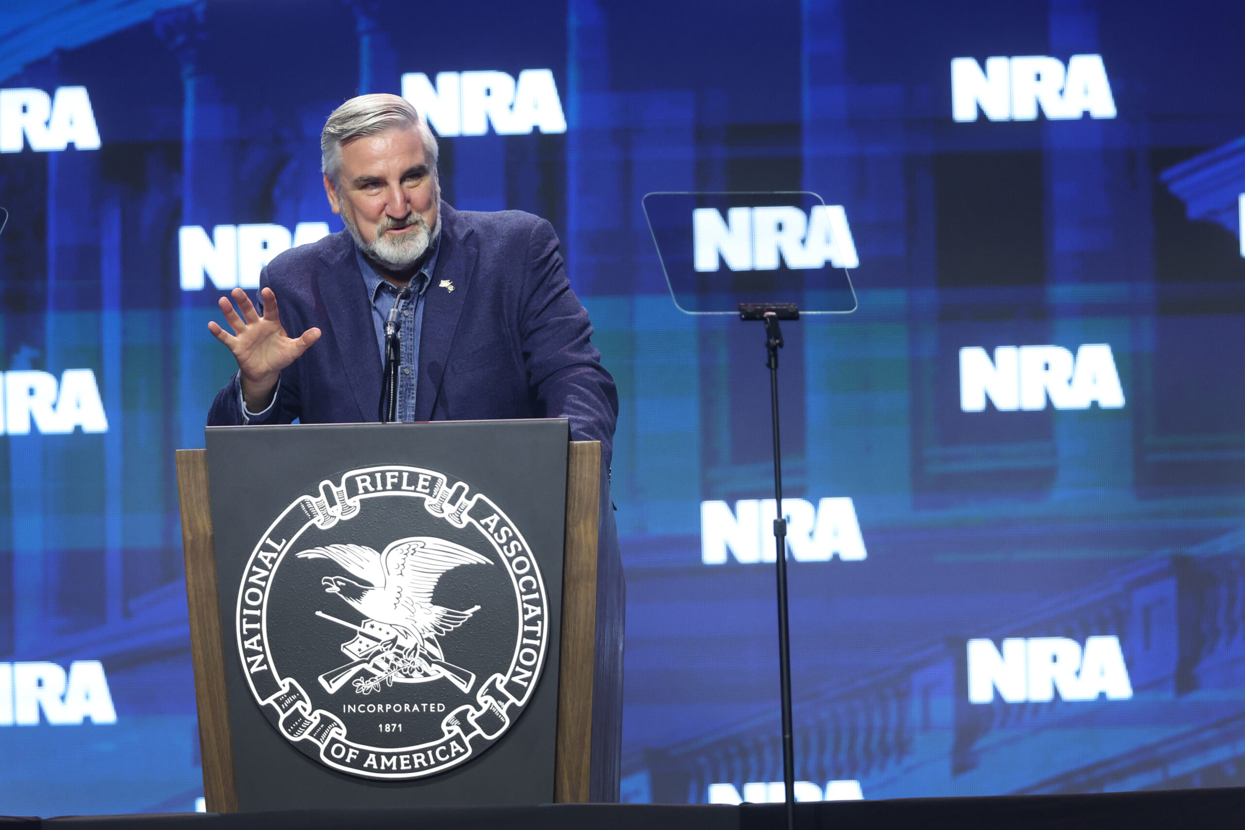 Holcomb, Pence and Braun address thousands at NRA Convention