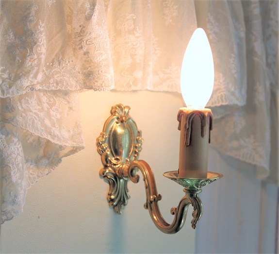 フランスアンティークスタイルのキャンドル・ブラケットライト（40W