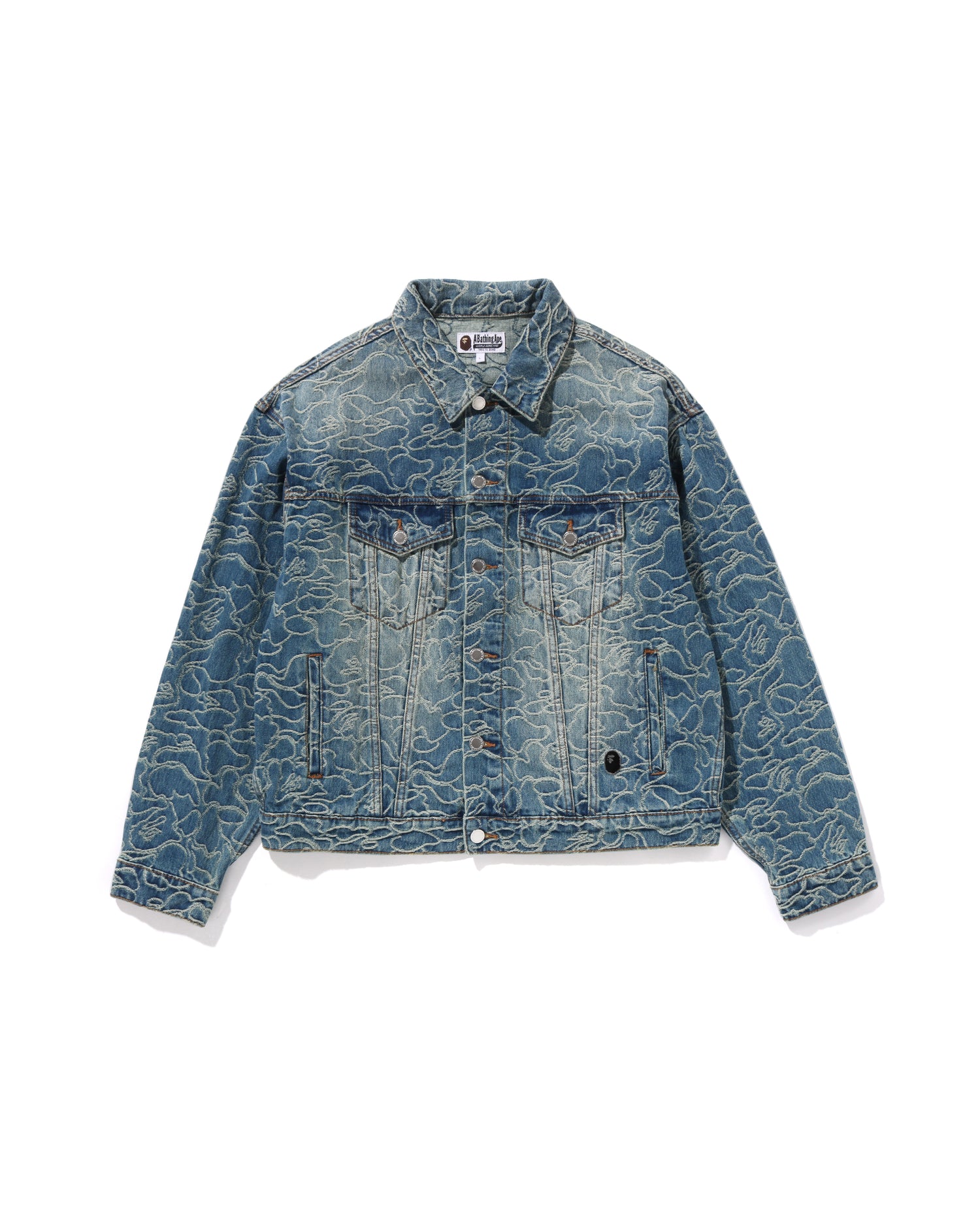 A BATHING APE® Line Camo Jacquard 13oz Denim Jacket | Bape