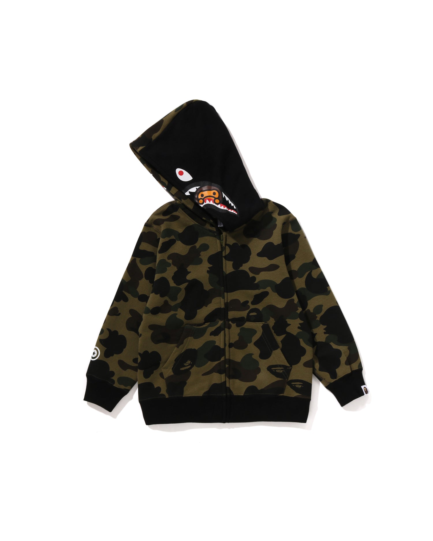 A BATHING APE® Kids 1st Camo Milo Shark Zip Hoodie | Bape official