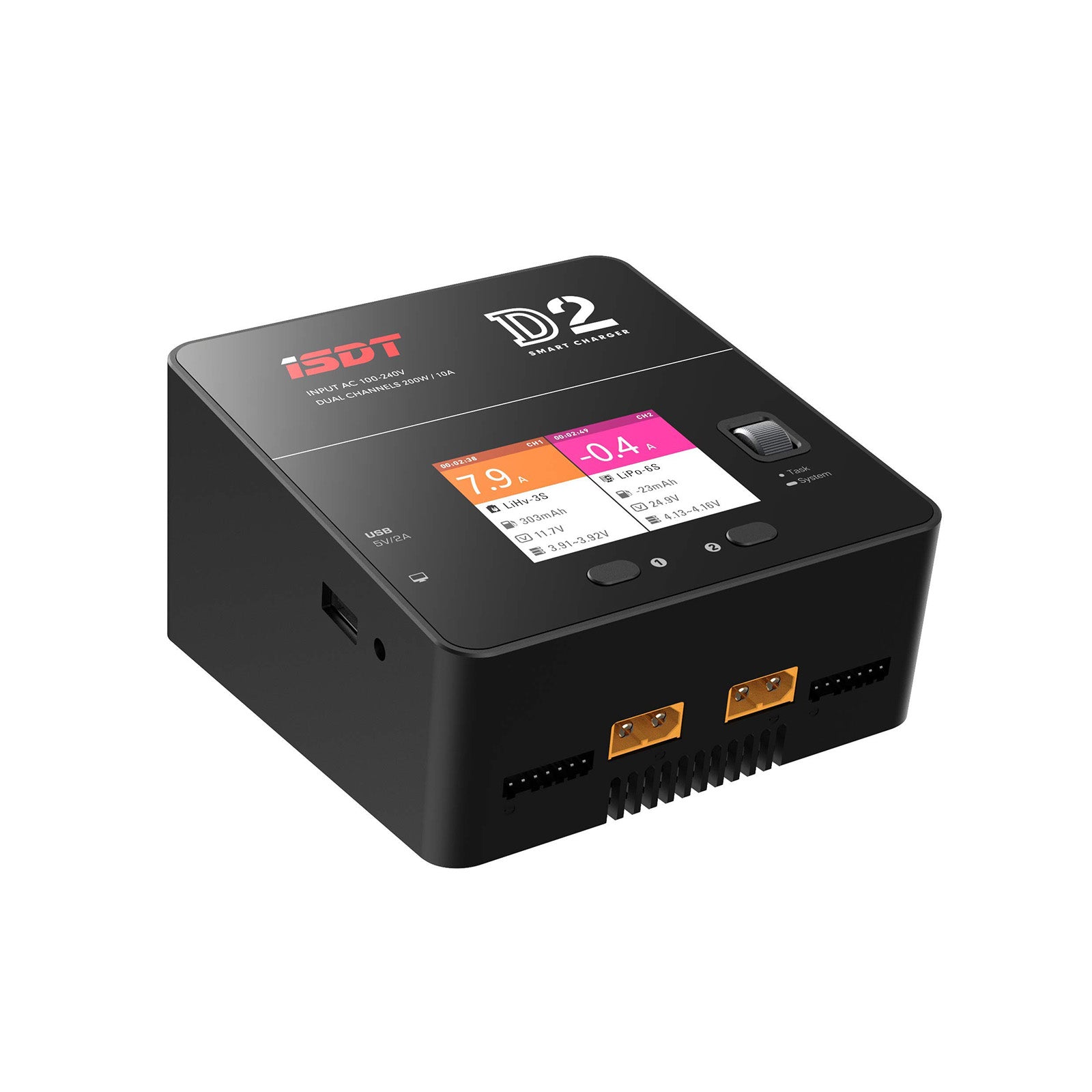 D2 Mark 2 LiPo Battery Balance Charger,Dual 200W 12A AC Channel