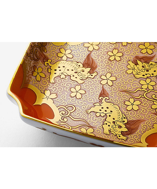 獅子唐草紋 角4号飾皿 | 深川製磁/フカガワセイジ | 三越伊勢丹