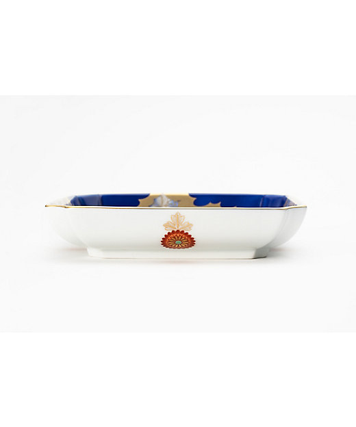 牡丹金ミル瑠璃色 角5号飾皿 | 深川製磁/フカガワセイジ | 三越伊勢丹