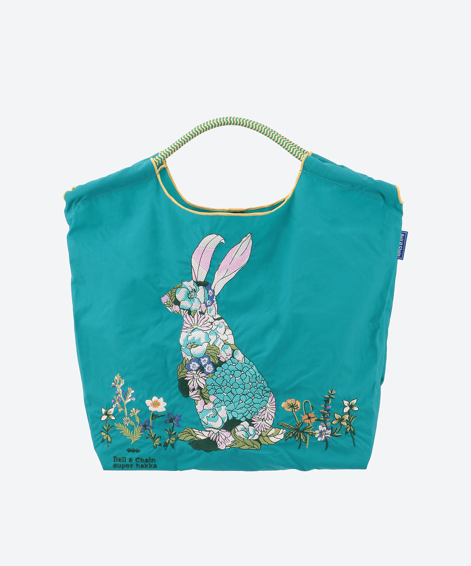 SUPER HAKKA×Ball＆Chain 花うさぎ刺繍トート