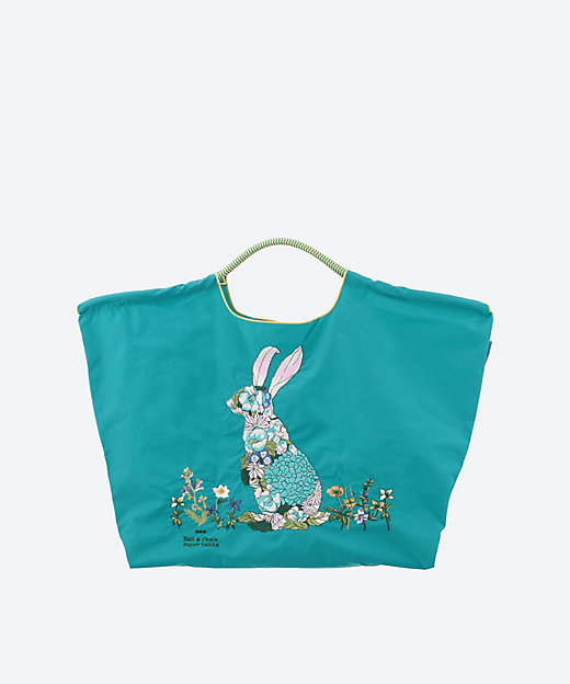 SUPER HAKKA×Ball＆Chain 花うさぎ刺繍トート