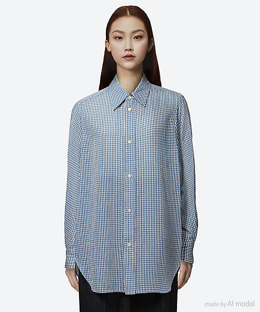 コットンギンガムチェックレギュラーブラウス | BLAMINK (Women