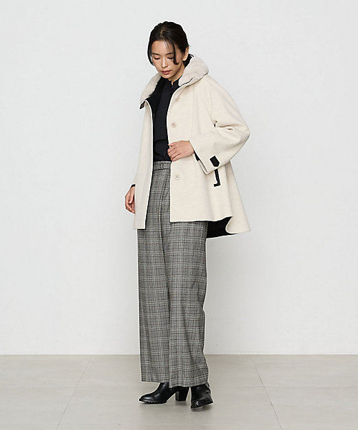 TALLサイズ 〕 アンゴラウール Aラインショートコート