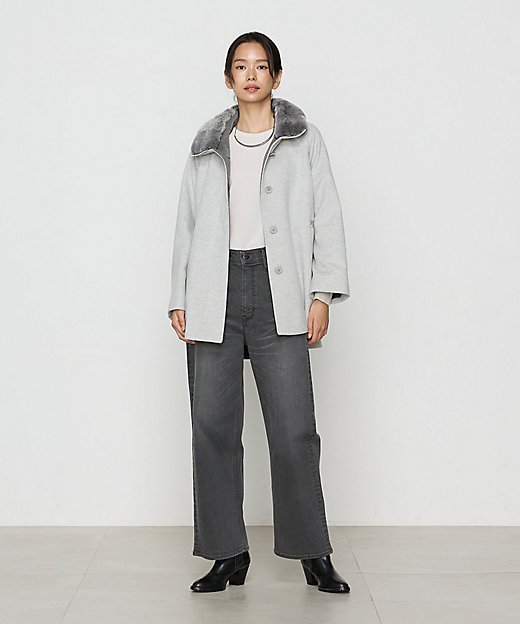 TALLサイズ 〕 アンゴラウール Aラインショートコート