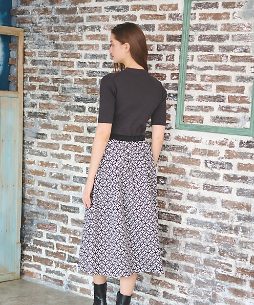 人気定番】オーバーラップサークルコンビワンピース