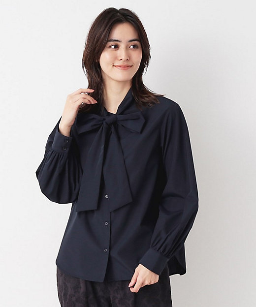 入卒／セレモニー／洗える】ボウタイリボンブラウス