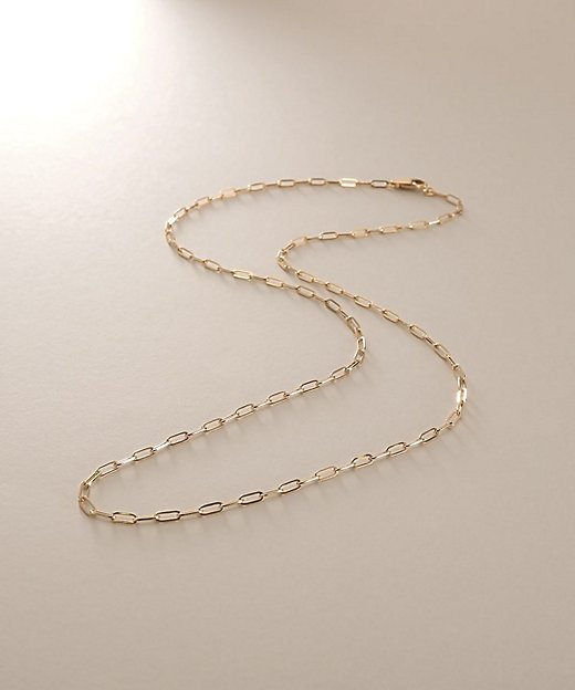 K18中空プリムケーブルチェーン ネックレスS（43cm