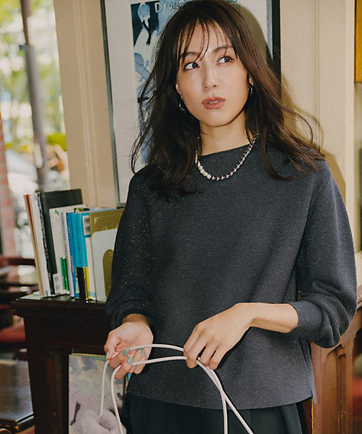 ラメガーターボートネックニット【洗濯機OK】（2002555764