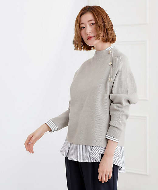 Corgi 100%ウール ラグランスリーブ ポケット付きニットセーター 楽天