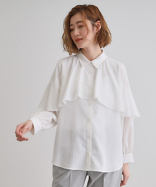 ケープフリルシャツブラウス（2002430935） | GROVE (Women