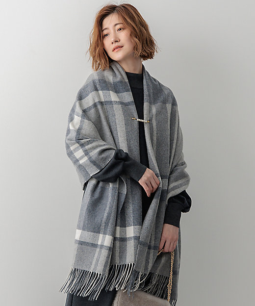カシミヤ チェック ストール（AA3DCW0401） | 23区 (Women