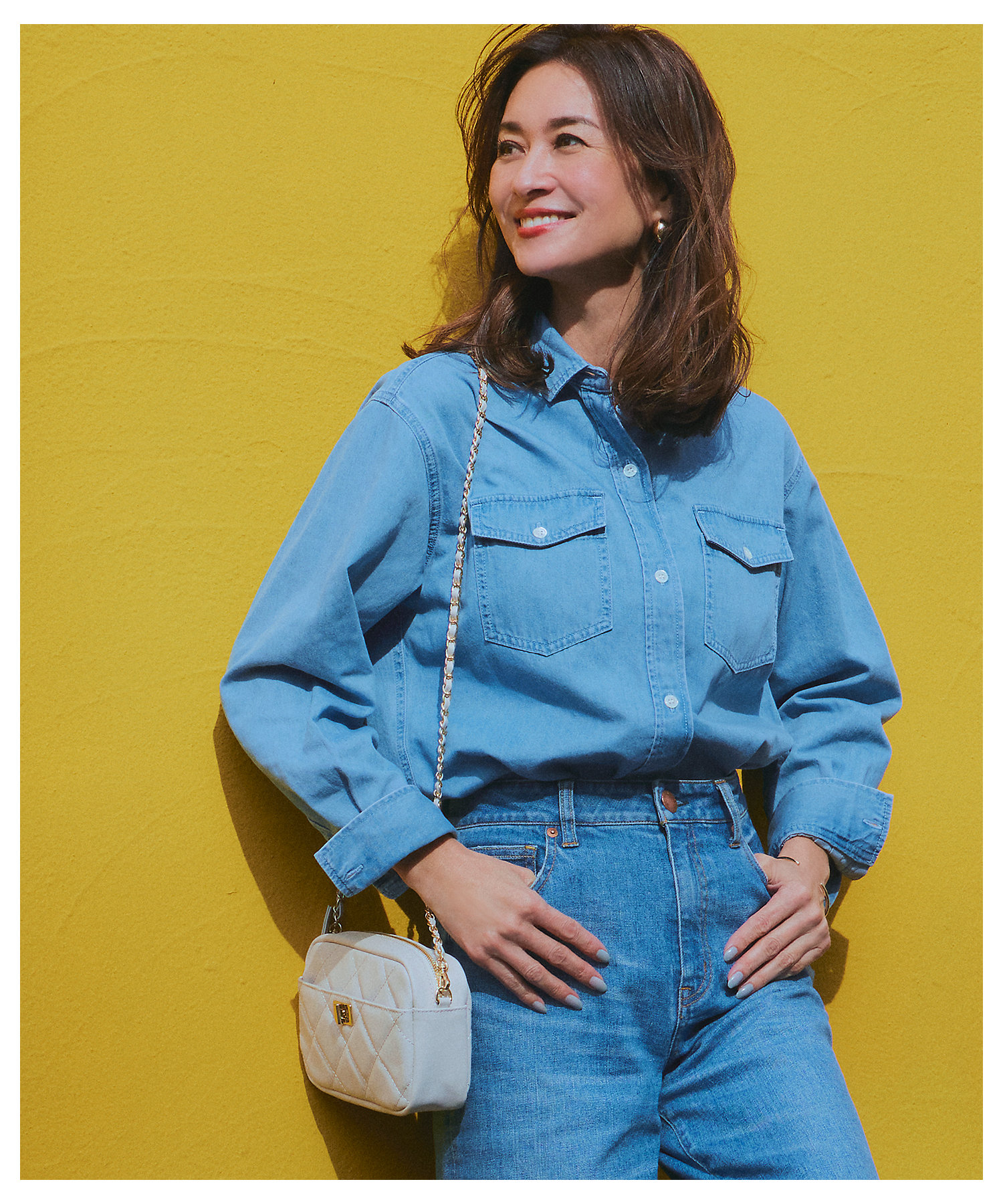 洗える】23区DENIM ライトダンガリー シャツ