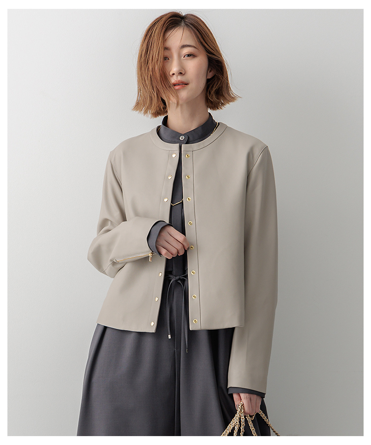 ラムレザー ノーカラージャケット（JKWOCW0315） | 23区