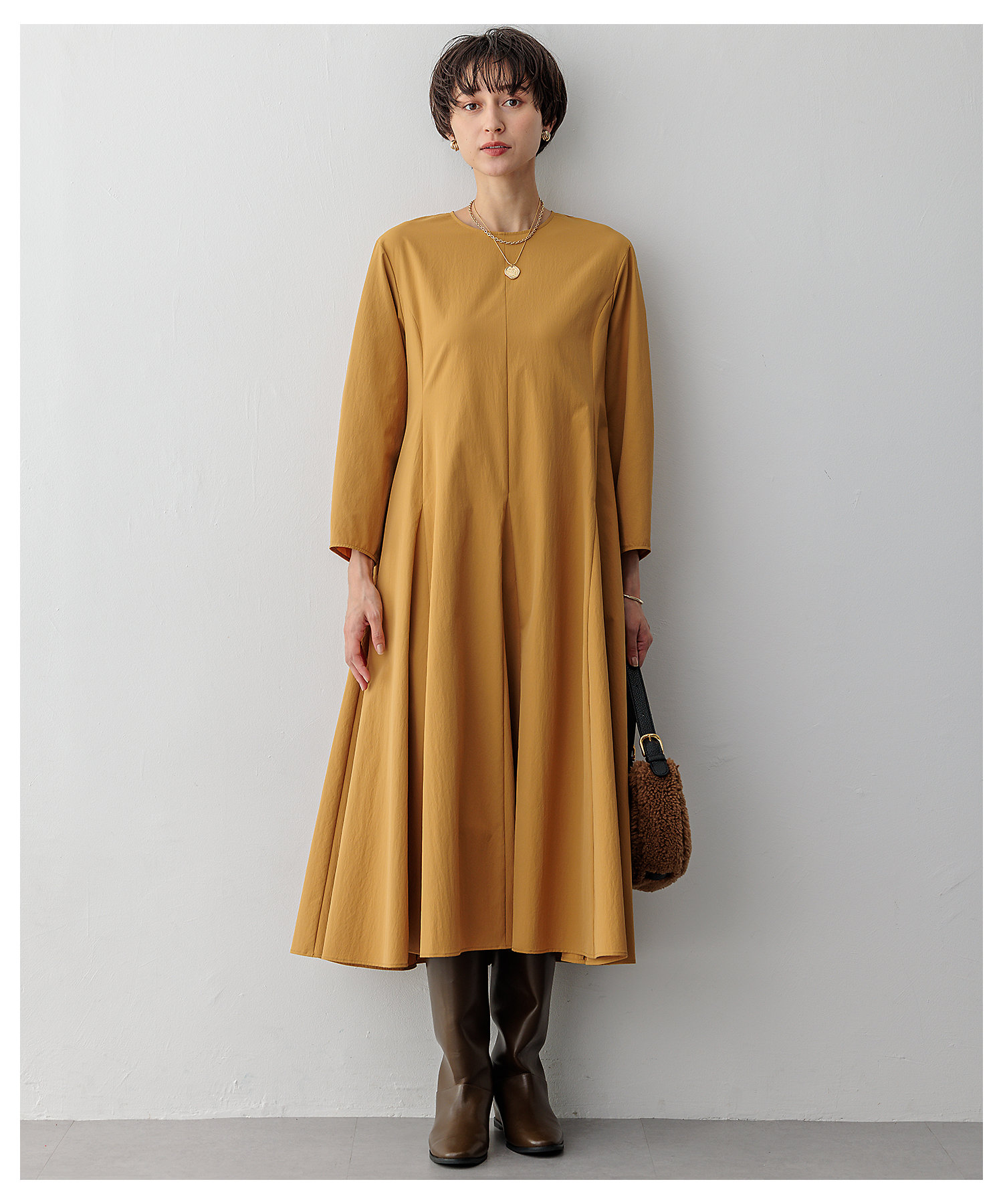 洗える】ストレッチタイプライター ワンピース（OPWOCW0423