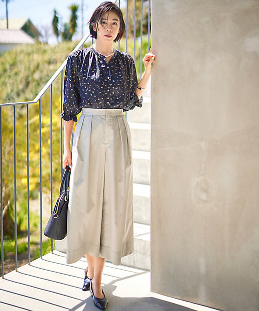 カタログ掲載・洗える】タックガウチョ パンツ（PRWMCA0010