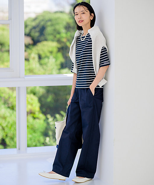 Oggi4月号掲載／洗える】スラブツイルストレッチ ベイカー パンツ