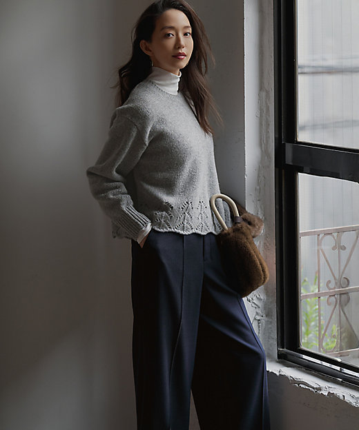 滝沢眞規子さん着用／VERY掲載／洗える】TWビエラ タック ワイド