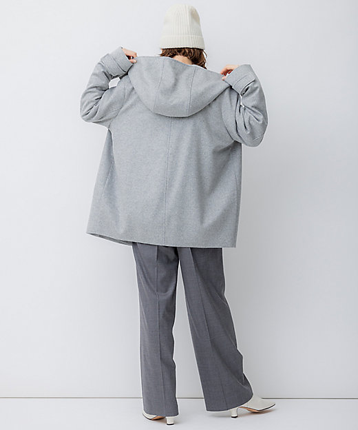 ウールカシミヤビーバー フード付き ショートコート