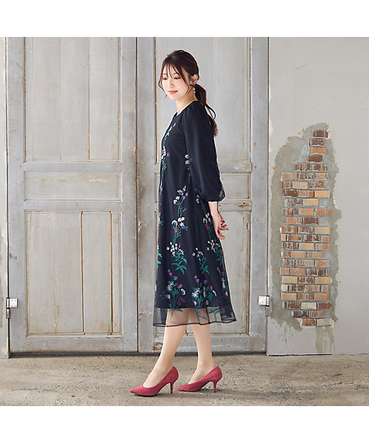 ゆったりシルエット】チュール刺繍ワンピース（51015506