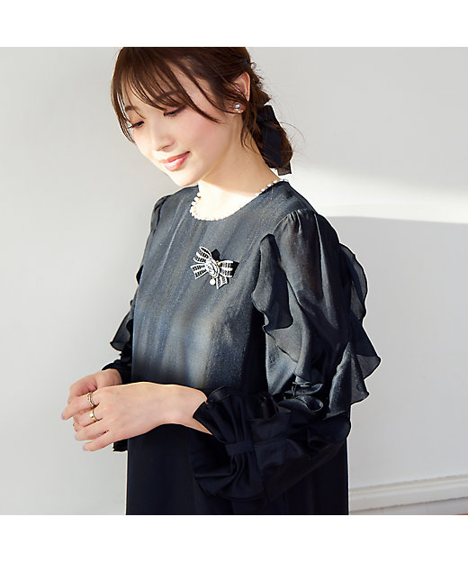 フリルリボン袖ブラウス（51032520） | Rose Tiara (Women